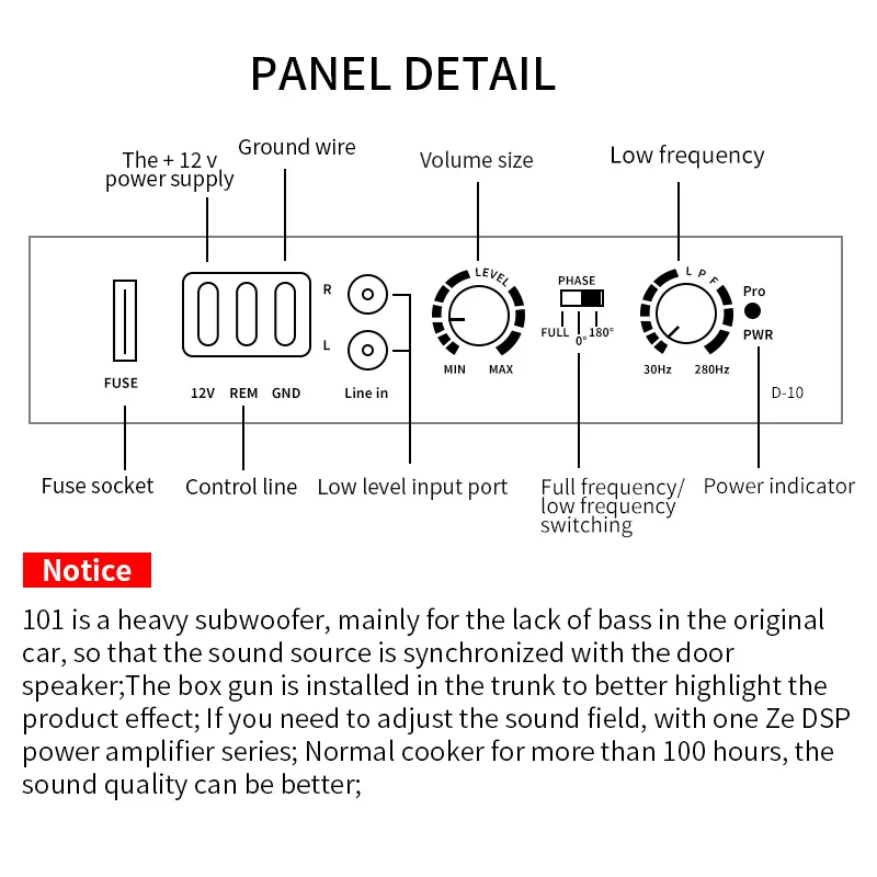 Автомобильный сабвуфер автомобильный аудиосабвуфер 10 дюймов 12 В активный с