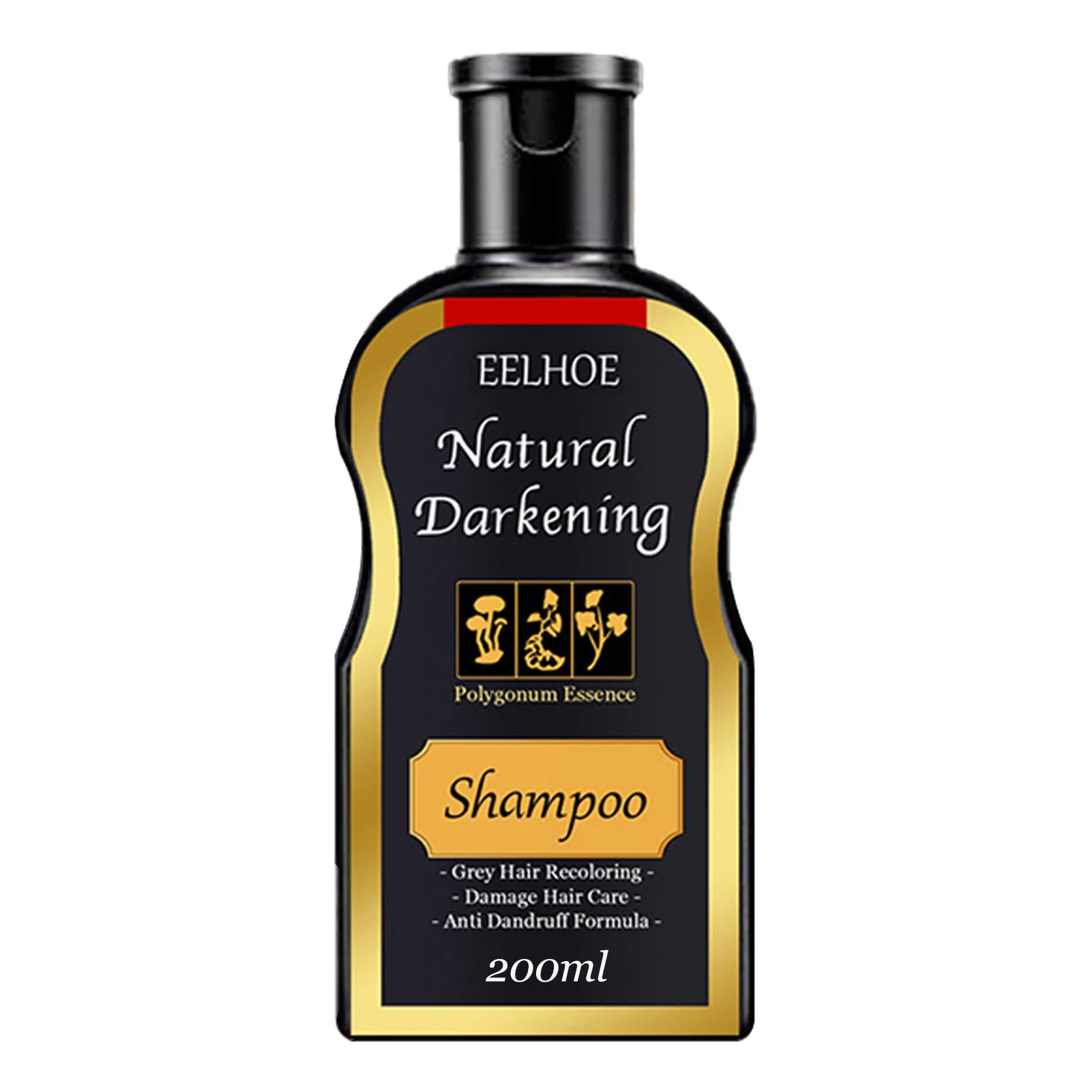

100/200ml Polygonum Multiflorum Shampoo Moisturizing Hair Darkening Shampoo Natural Herbal Black Hair Shampoo