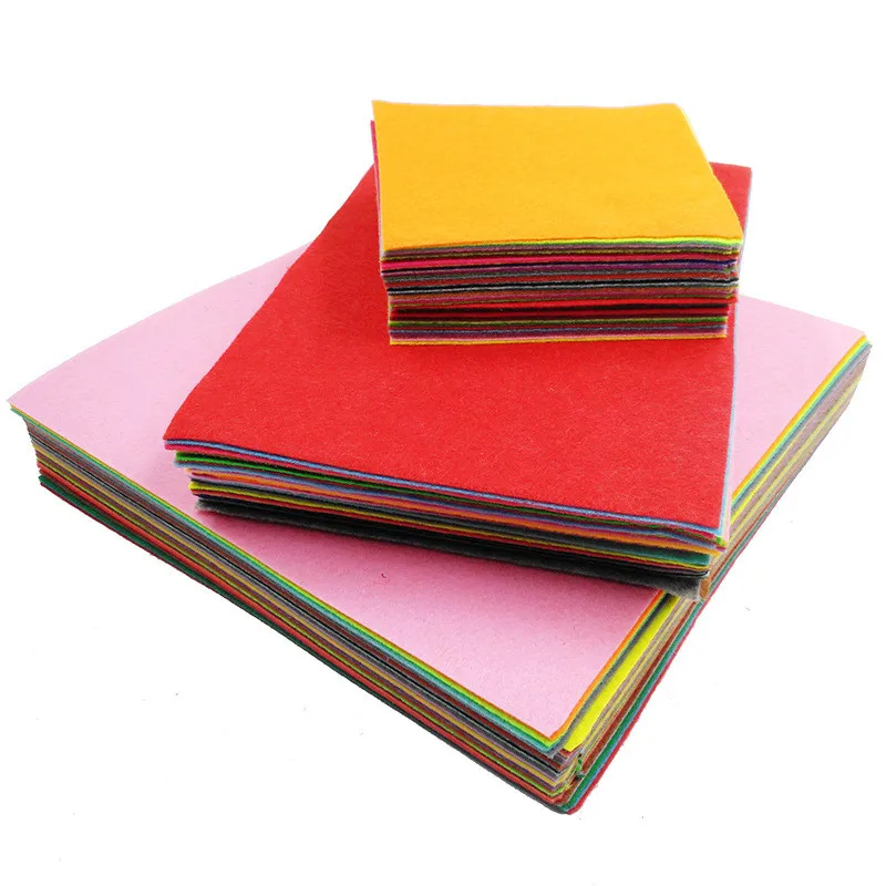 40Pcs Nonwoven Felt Fabric Needlework Patchwork Cloth Bundle For Kids Scrapbooking Doll DIY Quilting Sheet Sewing Crafts 10x10cm images - 6