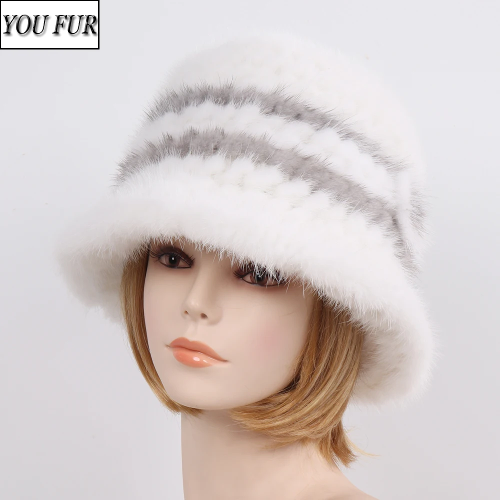 

Новое поступление, зима 100%, шапки из натурального меха норки для девочек, вязаная теплая шапка из натурального меха норки, роскошная женская шапка из русской шерсти