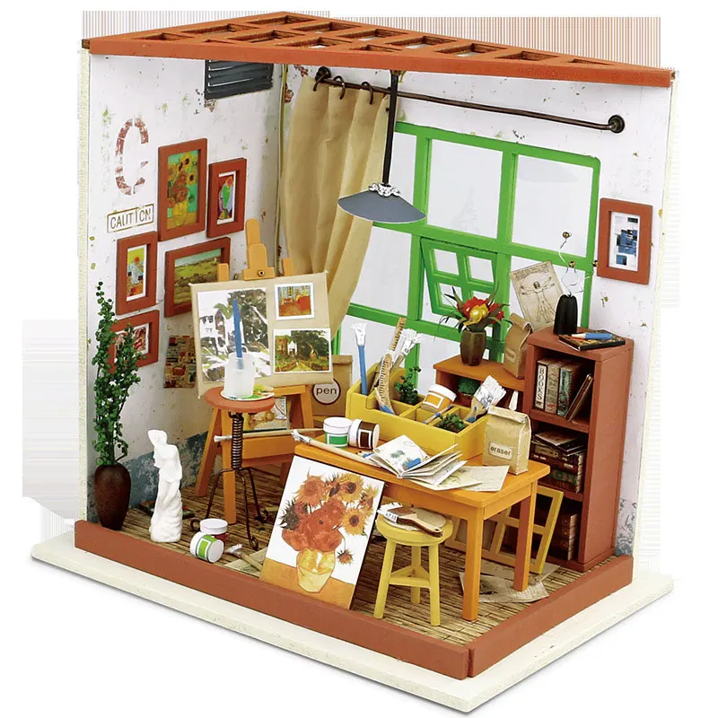 Креативный кофейный магазин книжный сборный миниатюрный кукольный домик сделай