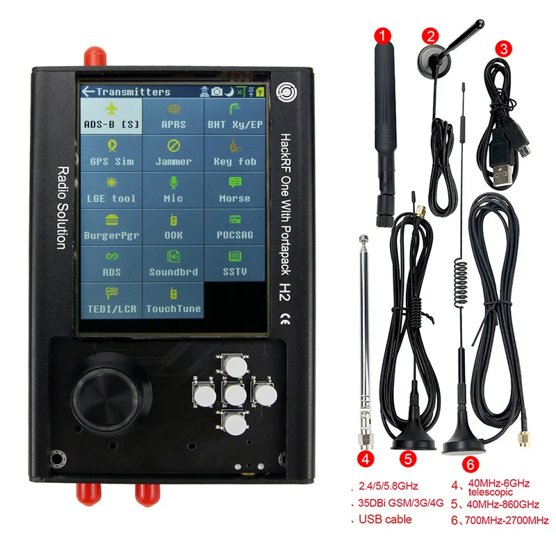 HackRF один PortaPack H2 комплект с 0.5ppm TXCO SDR программы для компьютера определены Радио 1