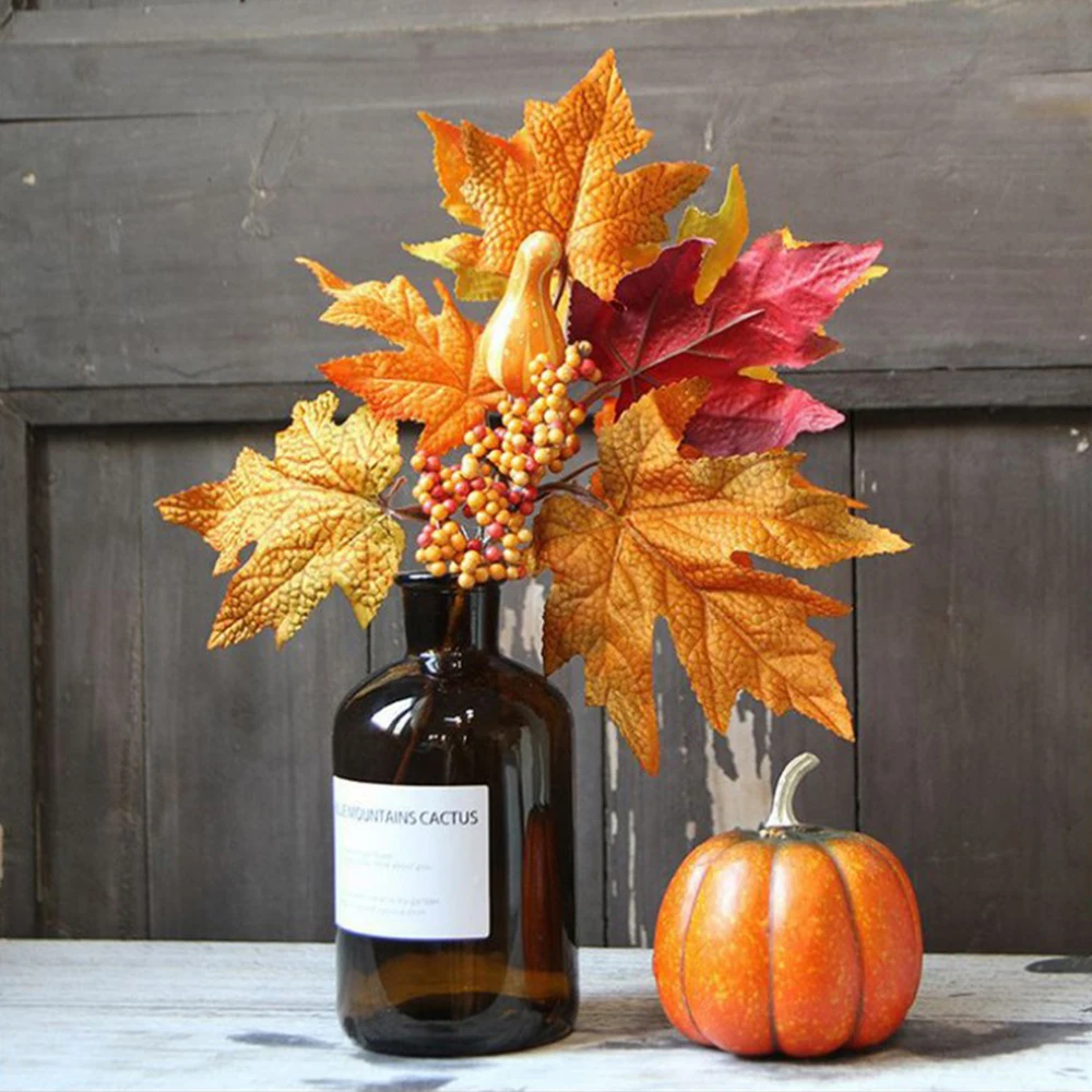 Моделирование кленовый лист ткани ветви осенний цвет черенки аксессуары для