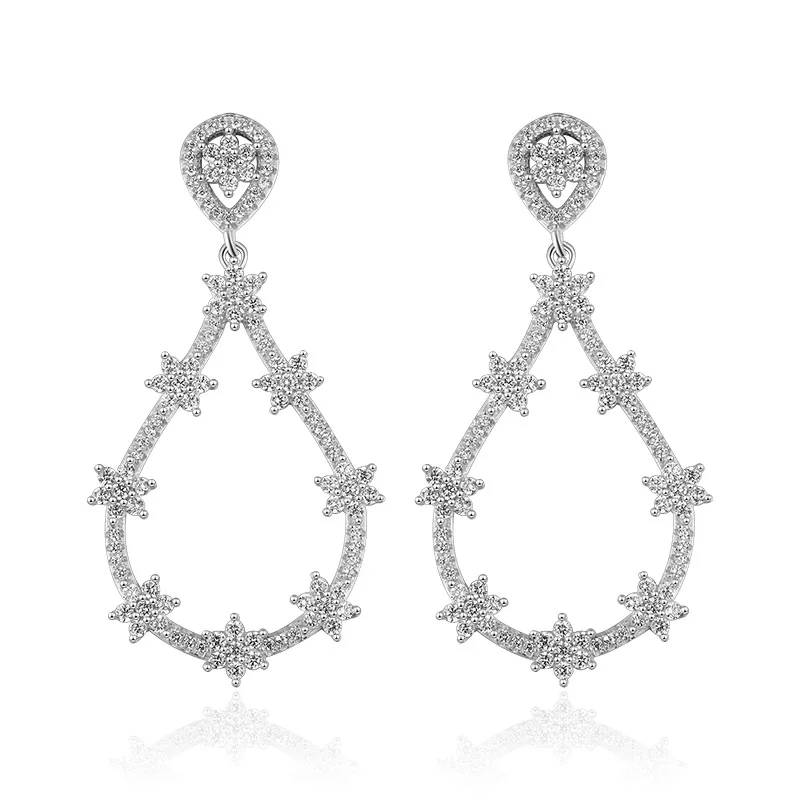 

S925 Fine Silver Tassel Earring Exaggeration Elegant Versatile Fashion Earrings