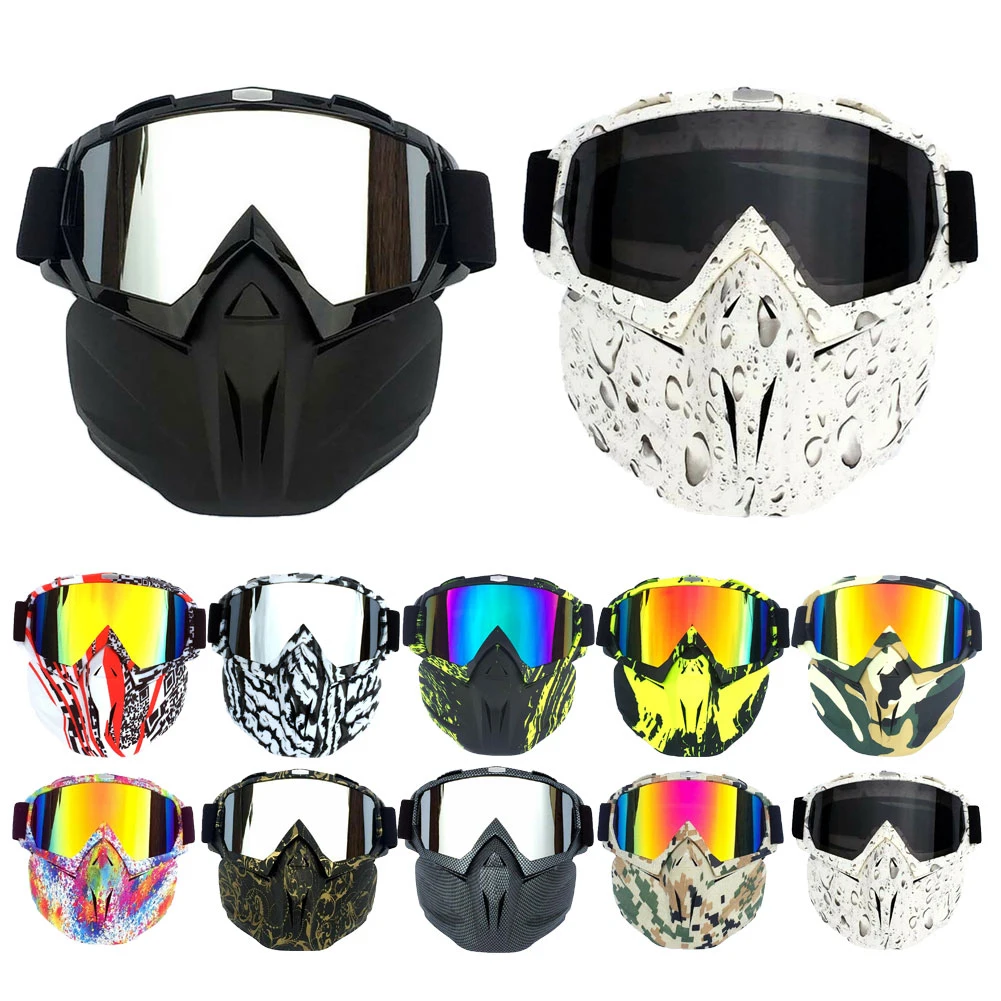 

Motorcycle Face Mask Goggles Motocross Off-road ATV Dirt Bike Eyewear Glasses Adjustable Strap for Men Women Ship Fast delivery