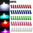 50 шт. автомобильная светодиодная приборная подсветка T5 5050 1SMD центральный контрольный свет цвет белый красный синий зеленый розовый фиолетовый каждый 10 шт