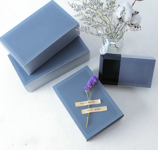 10 шт. крафт-бумага упаковочная коробка с прозрачным ПВХ-окном черный деликатный