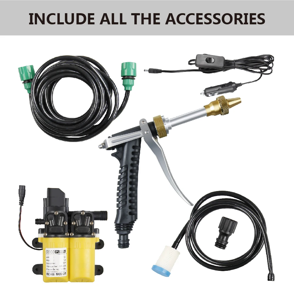 Цена Пистолет для мойки автомобиля с самовсасывающим насосом, электрическая портативная Автомойка высокого давления для авто, подходит для исп...