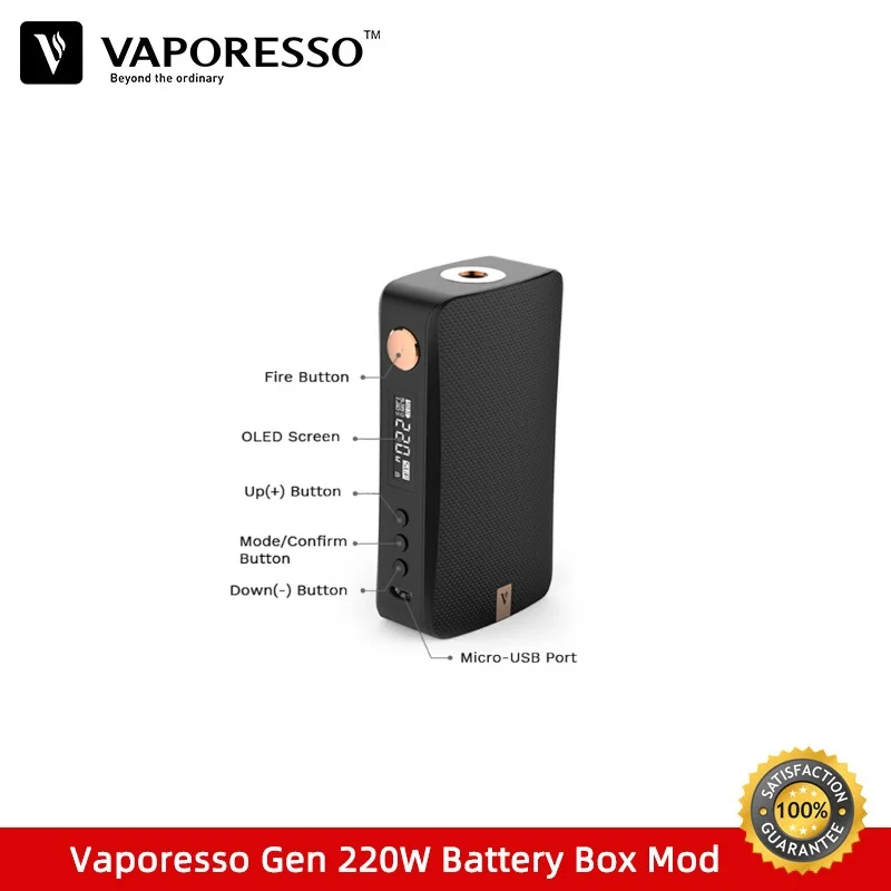 Оригинальный боксмод Vaporesso GEN 220W TC для испарителя Skrr-s испаритель на батарее 18650 VS