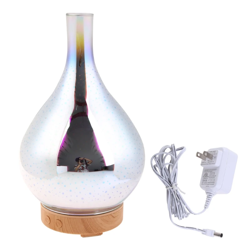 

Essential Oil Diffuser Aromatherapy Diffusers for Therapeutic Oils - Ultrasonic 3D Glass Vase Cover & LED Light Display