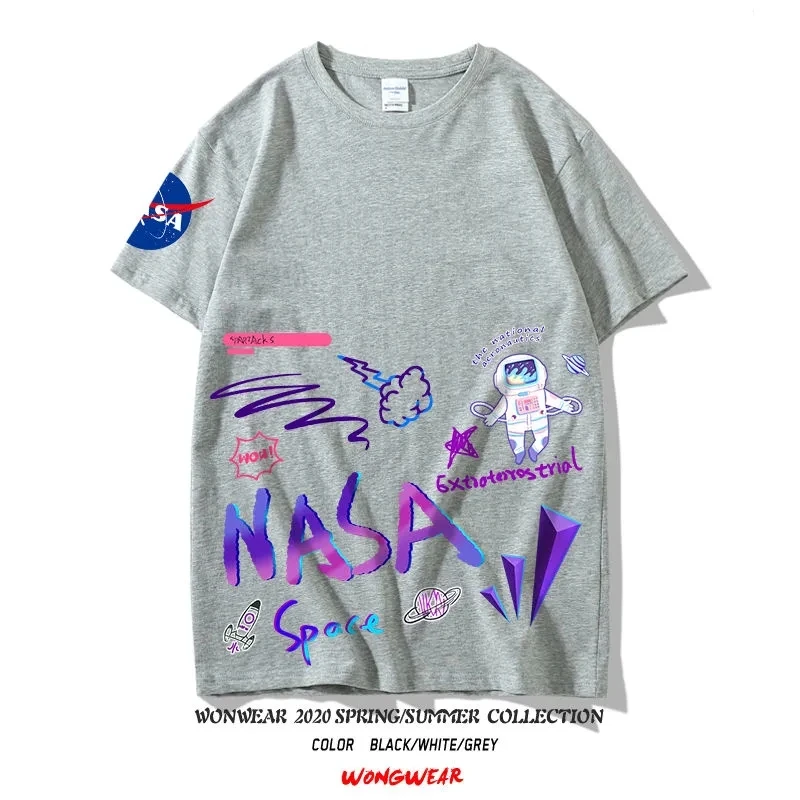 

New 2021 Short-sleeved T-shirt Men's Half-sleeved Couples Tide Brand Ins Trend Loose Large Size Summer Cotton T-shirt