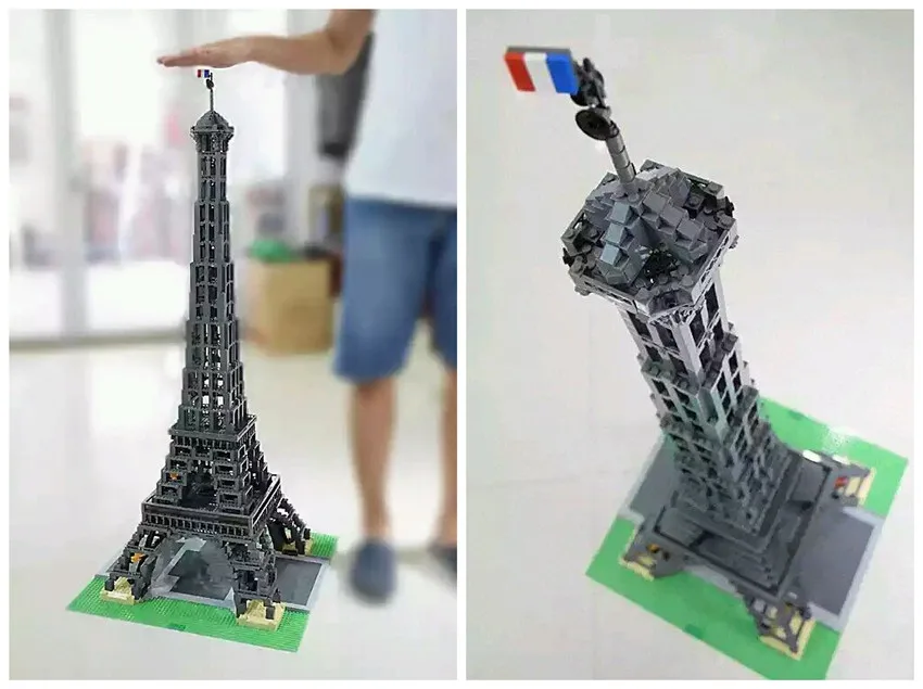 Новинка 10181 года. Модель с изображением Эйфелевой башни. героев мультфильма