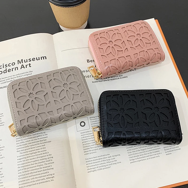 

Женский кошелек с вырезами, сумка для карт, брелок для монет, органайзер, сумка, держатель для кредитных карт, простой держатель для ключей, ч...