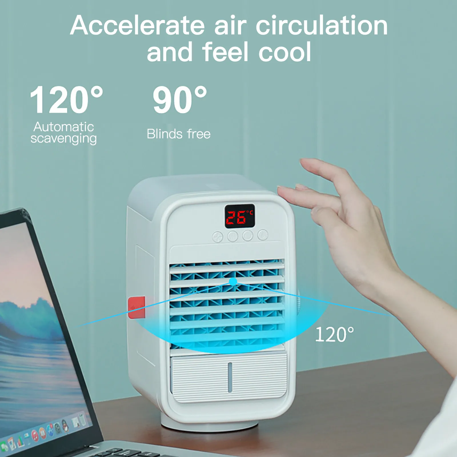

Portable Mini Air Conditioner Conditioning Humidifier Purifier USB Desktop Air Cooler Fan Water Tanks Home