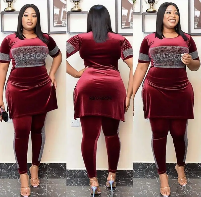 Осенний Новый Бархатный комплект из двух предметов женские африканские топы и