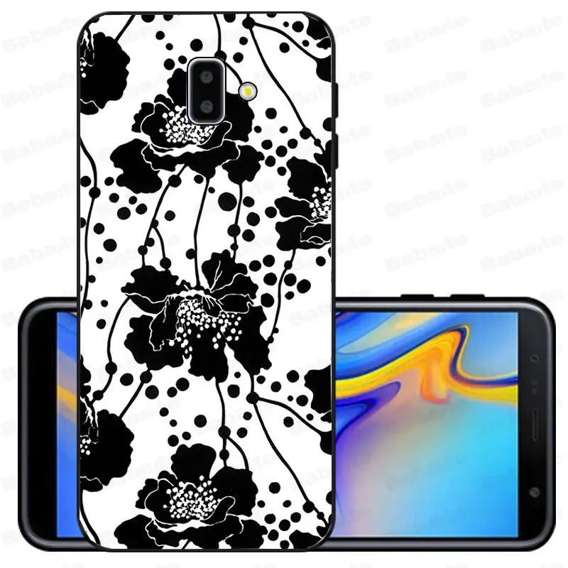 Чехол для мобильных телефонов galaxy A10 чехлы с черно-белым рисунком samsung Galaxy j6 plus A6 A8