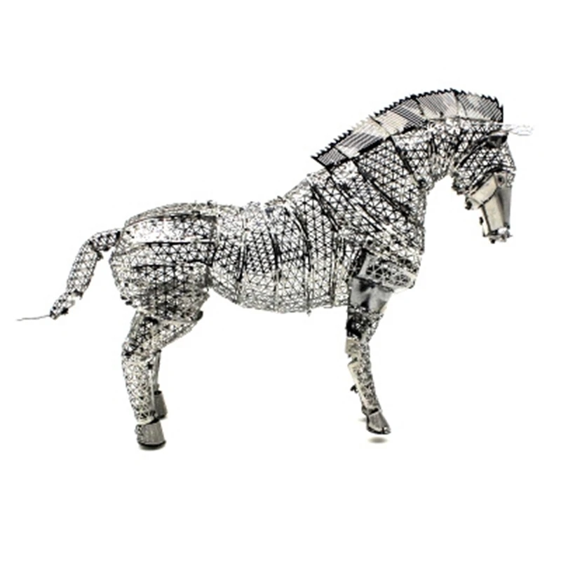 

Металлические 3D-пазлы «сделай сам» с изображением мелкой лошади, наборы моделей нано-животных, лазерная вырезка, сборка, пазлы для взрослых,...