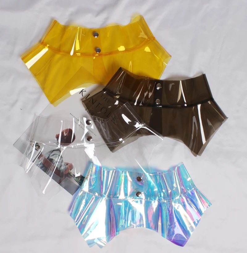 2021 spring summer women fashion designer plastic PVC clear belt ruffles asymmetric peplum belts corset sexy club night bar