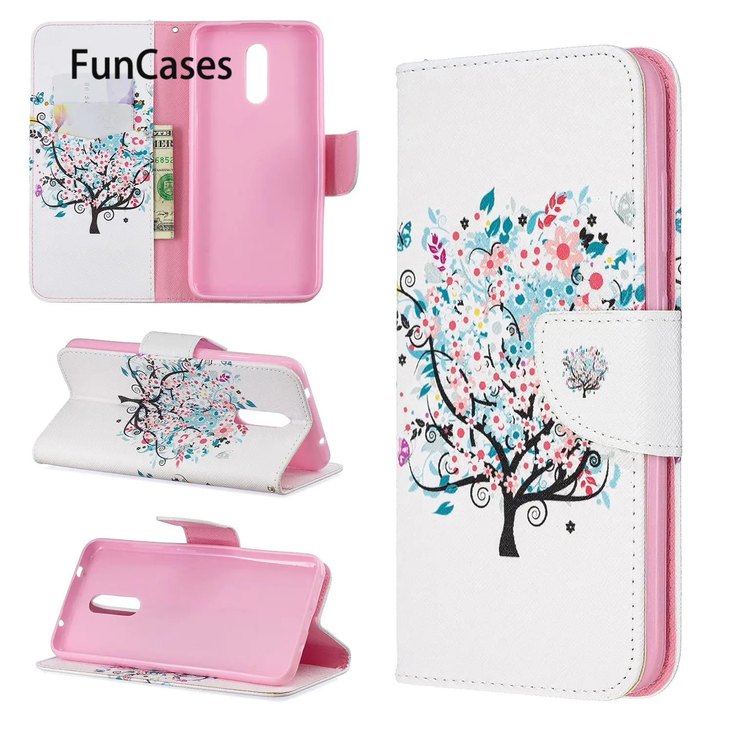 Чехол книжка из искусственной кожи с узором для аксессуаров Nokia 3 2 матовый чехол