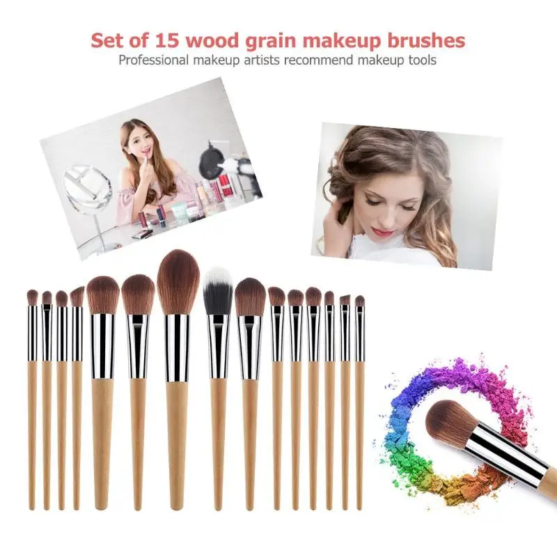 

15pcs Makeup Brush Set Skillful Manufacture Superior Quality Eyeshadow Foundation Powder Concealer Cosmetic Face Care