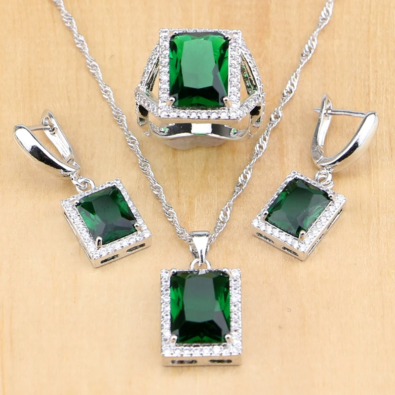 Комплект из колье серёг и кольца с фианитом | Украшения аксессуары