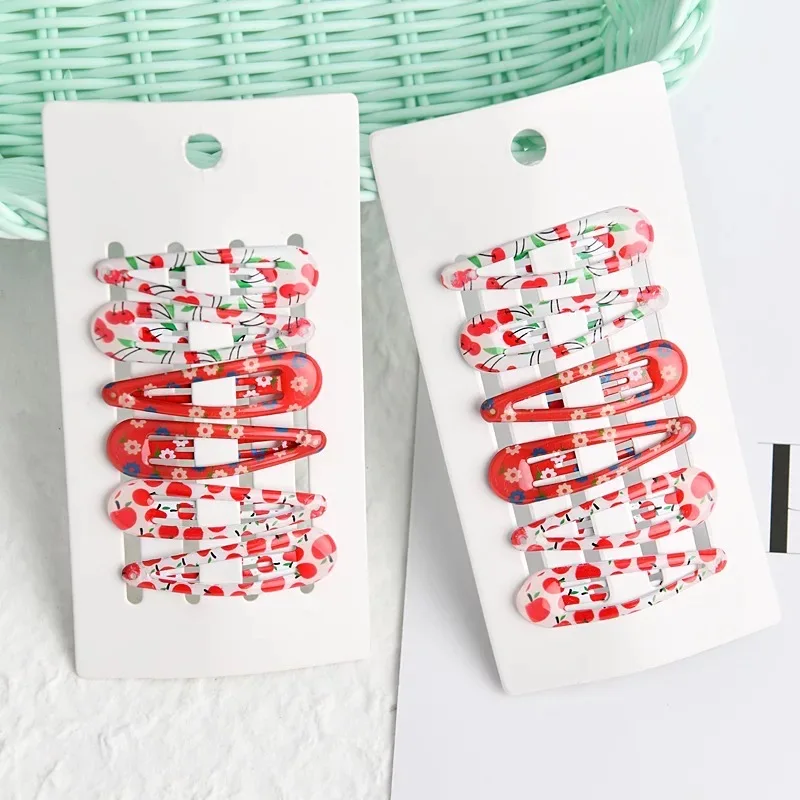 6 шт./лот детская заколка в Корейском стиле металлическая для волос с милым