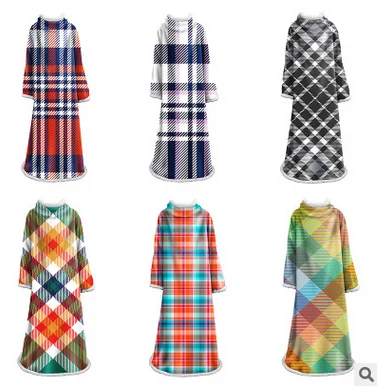 

Winter Sale 40% Off 3D Plaid Adults Soft Fluffy Fleece Blanket with Sleeve Oversized Winter Thick Comfy TV Hoodie Sweatshirt