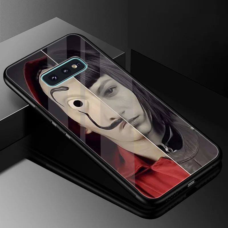 La Casa De Papel Tempered Glass Case Mirror For Samsung Galaxy A10 A20 A30 A40 A50 A60 A70 S7 Edge S8 S9 Plus Note 8 9 S10 Cover |