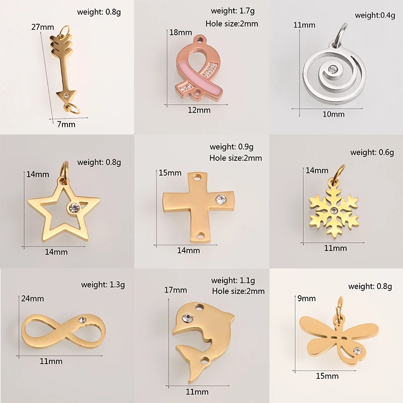 Бусины-разделители для изготовления ювелирных изделий золото/сталь нержавеющая