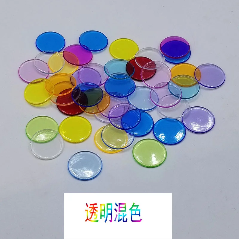 

Round Opacification/Transparent Coins 100 pcs/set 19mm Poker Chips Plastic Game Wholesalev 24 Kinds Colors