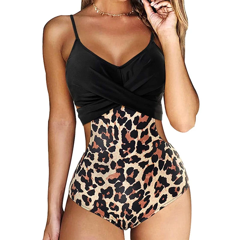 Соблазнительный однотонный/Змеиный/леопардовый купальник в стиле пэчворк