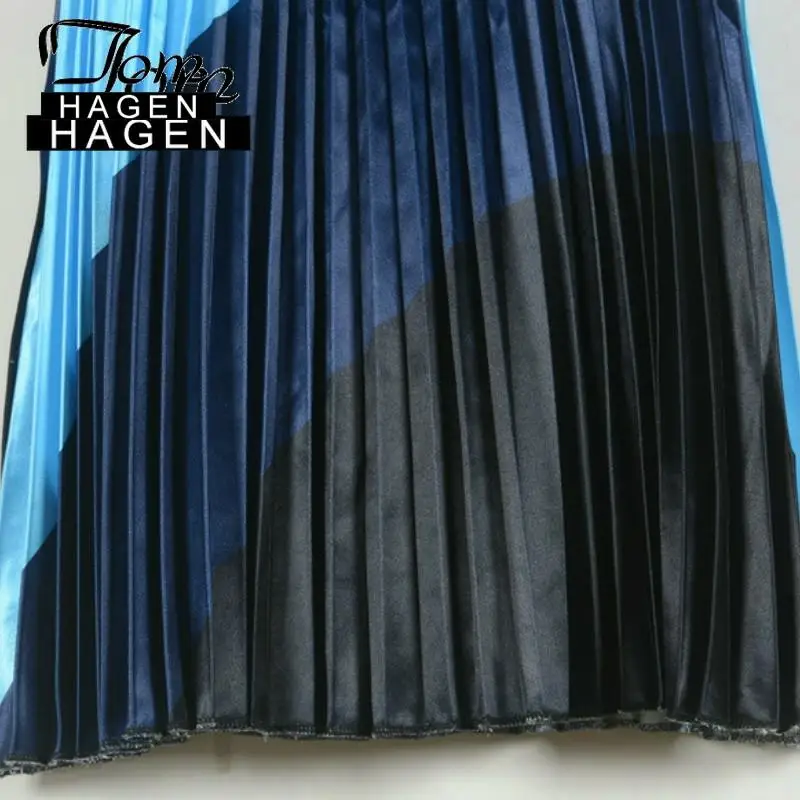 Том Хаген новая модная плиссированная юбка с принтом высокая талия весна лето