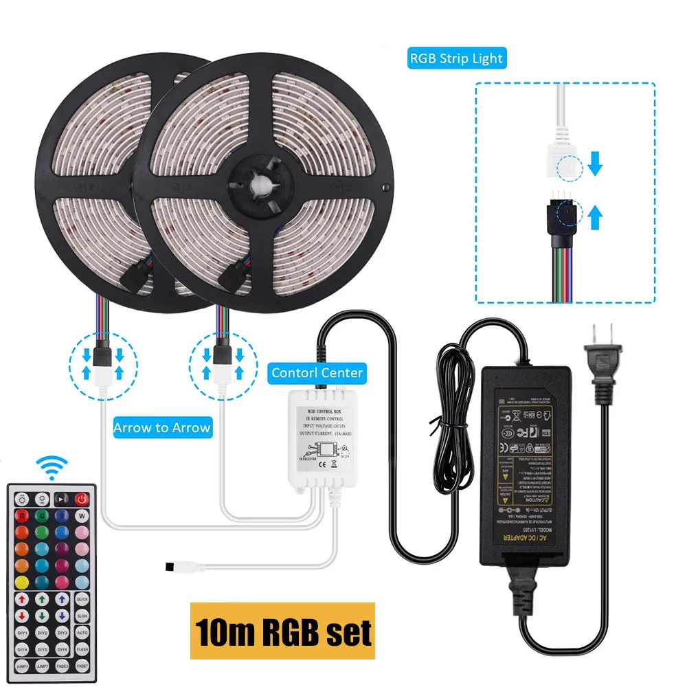 Светодиодная лента RGB /RGBW /RGBWW 12 В постоянного тока 5050 60 светодиодов s/m белая синяя
