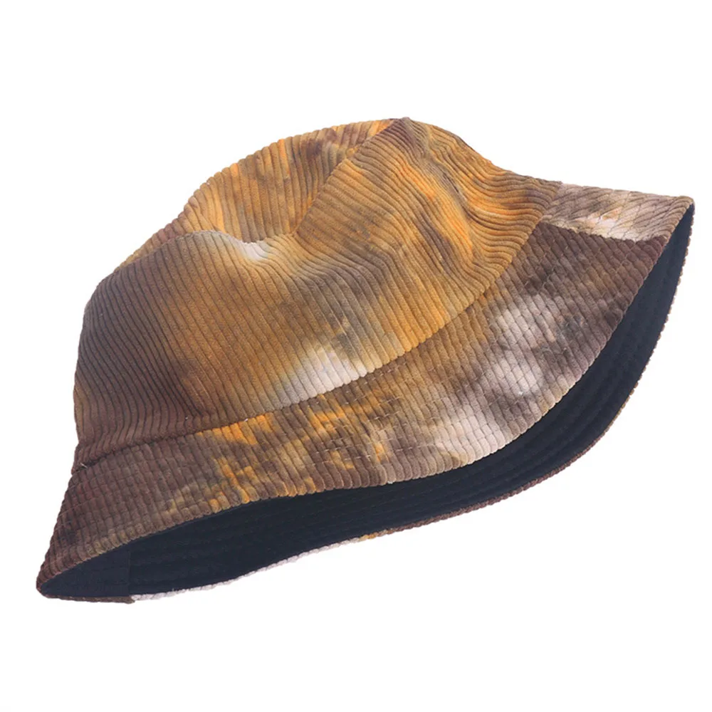 

European And American New Fashion Rainbow Color Double-sided Basin Hat Tie-dye Bucket Hat Fisherman Hat Casual Sun Hat