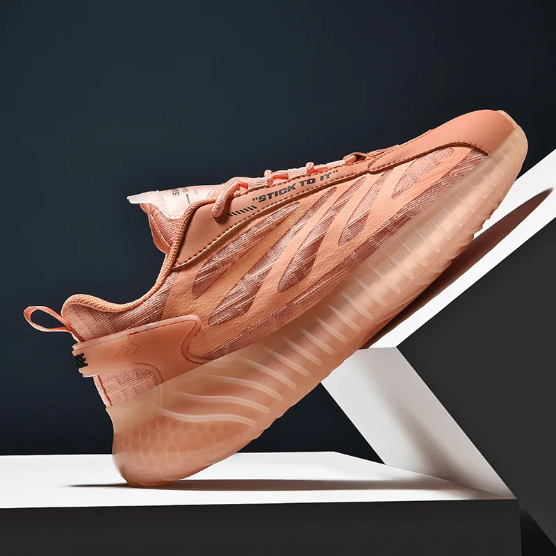 

2021 New Men's Sports Shoes Fashion Casual Low-top Mesh Non-slip Comfortable Men's Shoes Thick-soled Round Head Rubber Sole