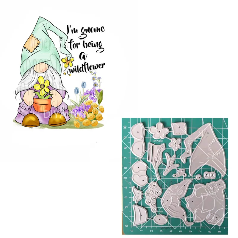 

Gnome new cutting dies for 2021 Wildflower Scrapbooking craft Carding Making layering dies