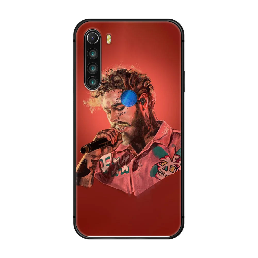 Чехол для телефона Post Malone Корпус Корпуса XIAOMI Redmi 7a 8a S2 K20 NOTE 5 5a 6 7 8 8t 9 9s pro max черный |