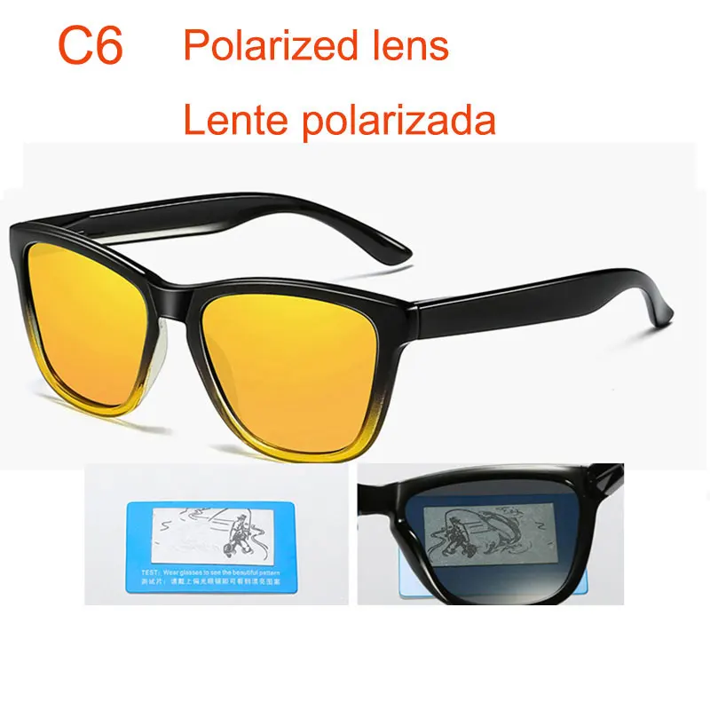 717 c6 Polarized Hommes lunetes De soleil femmes lunette De sport marque дизайнерский кабелепровод Oculos De Sol revetement ratichissant - Цвет линз: 717 c6 Polarized