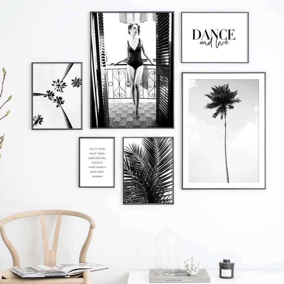 

Sexy Woman Palm Leaf Dance Quote Wall Art Canvas Painting Nordic Posters And Prints Wall Pictures For Living Room Vintage Decor