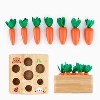 wooden toys montessori toy set carrot shape matching size cognition baby montessori educational toy child wooden toys