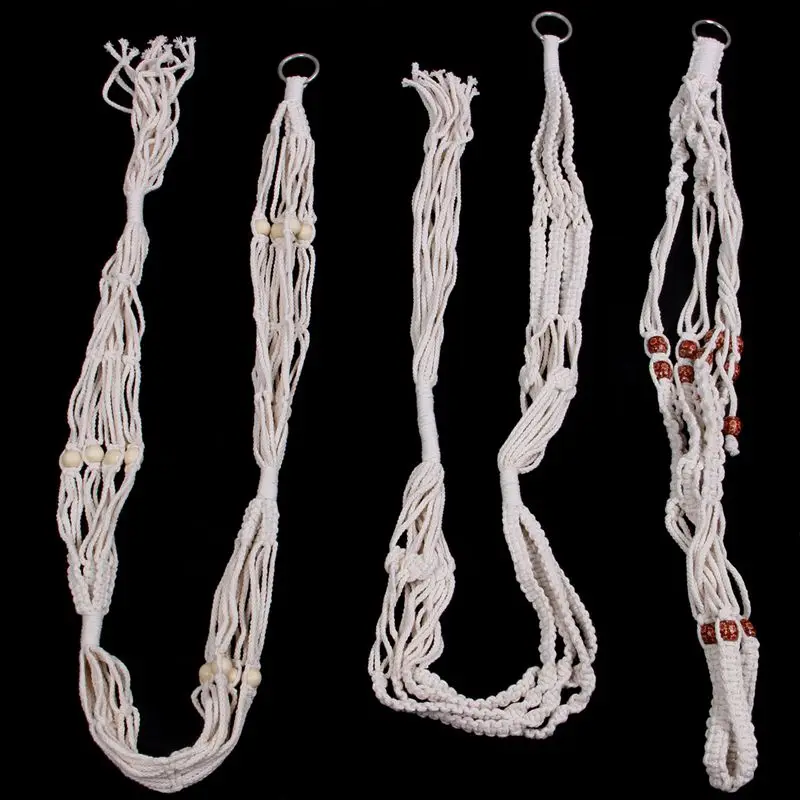 Подвеска для растений из макраме набор 5 комнатных Настенное подвесное Кашпо