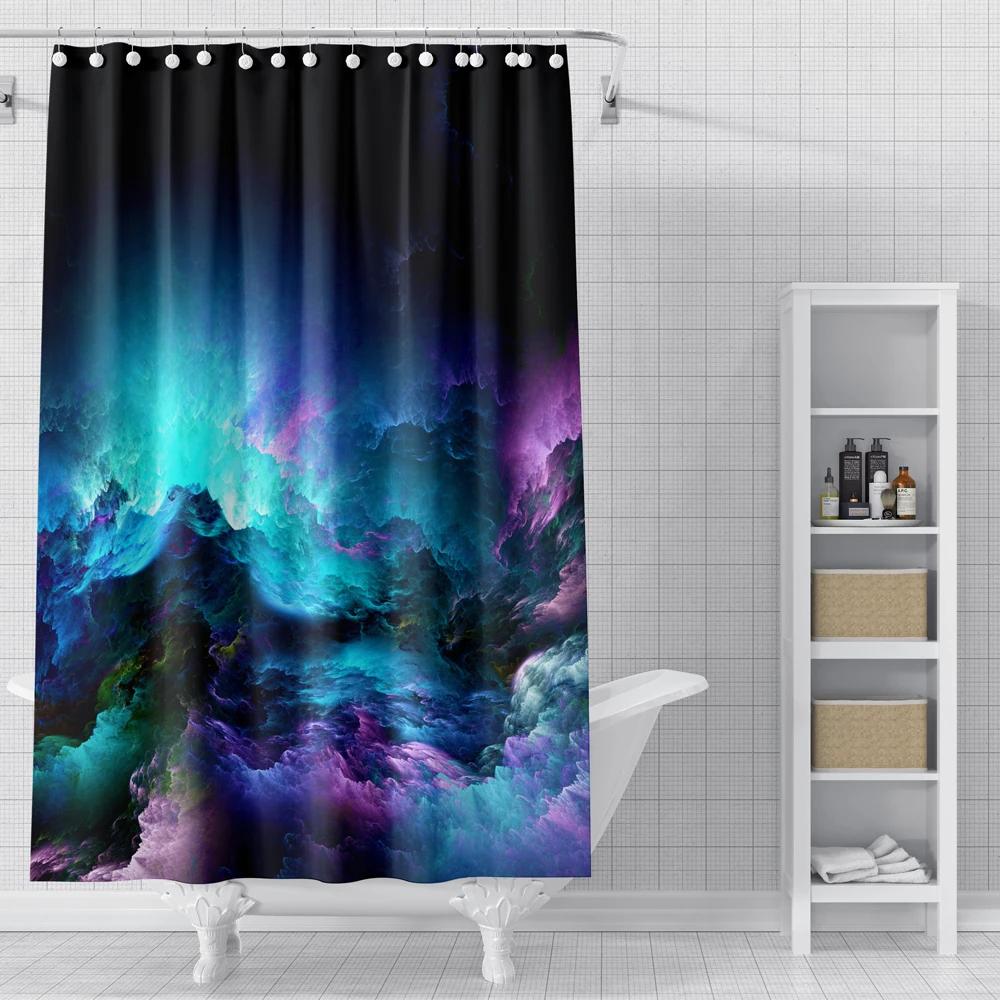 psychedelic shower curtain landscape bathroom curtain 3d printed trippy polyester fabric waterproof bath curtain in the bathroom free global shipping