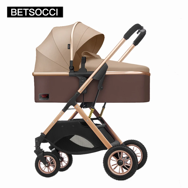 BETSOCCI Baby Stroller 2in 1 Can Sit, Lie Down, Lightly, And fold. Shock-absorbing High Landscape Newborn