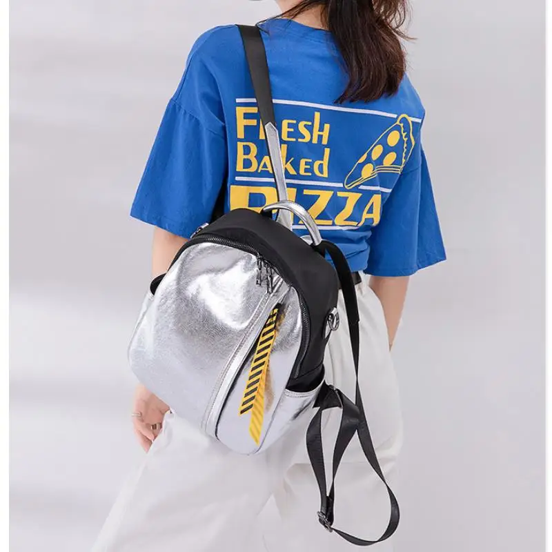 

Coolcept 2021 Fashion Luminous Backpack Women Geometric Backpacks For Teenage Girls Female Student's School Bag Casual Bags