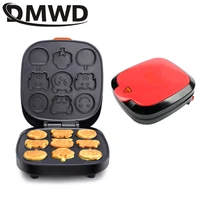 dmwd electric cartoon waffle cake maker automatic muffin pancake baking machine mini crepe cooker multifunction breakfast pan eu