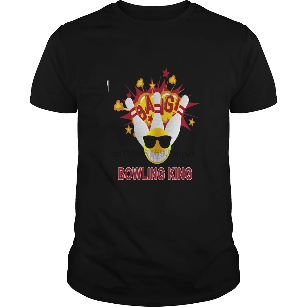 Мужская футболка Боулинг Кинг дизайн искусство забавные с юмором для bowlers cool wo