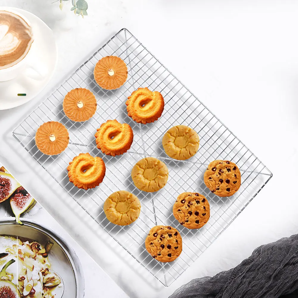 

NonStick Stainless Steel Baking Cake Breads Cookies Cooling Rack Kitchen Utensils 46x33x2.8cm Baking Cake Biscuit Cooling Rack