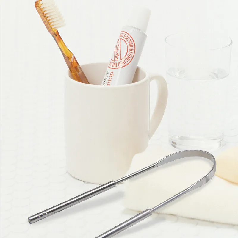 Зубная щетка для гигиены полости рта скребок языка из нержавеющей стали с