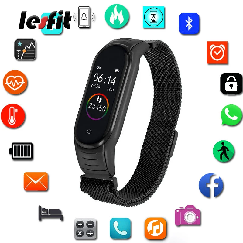 Lesfit модные цифровые спортивные браслеты для женщин и мужчин электронный браслет