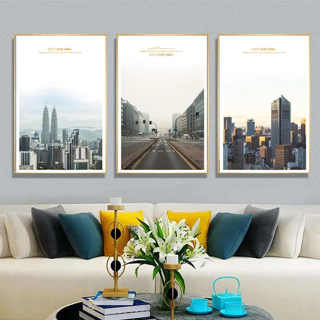 

Beautiful City Landscape Poster Modern Home Decoration Painting for Home Living Room Bedroom Wall Art Decoration Frameless Style